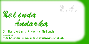 melinda andorka business card